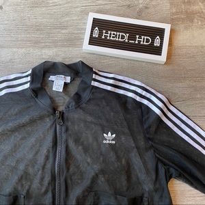 adidas originals sleek mesh tulle track jacket in pink